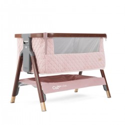 Tutti Bambini CoZee Luxe Bedside Crib, Walnut & Blush