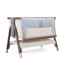 Tutti Bambini CoZee Luxe Bedside Crib, Walnut & Cream