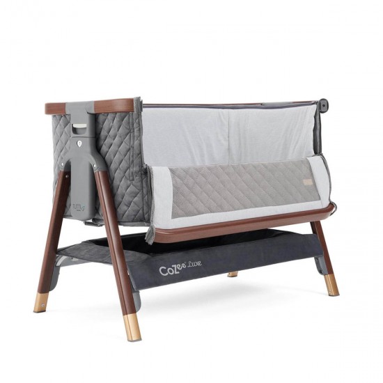 Tutti Bambini CoZee Luxe Bedside Crib, Walnut & Slate