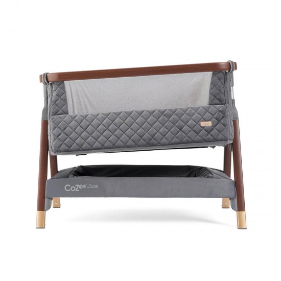 Tutti Bambini CoZee Luxe Bedside Crib, Walnut & Slate