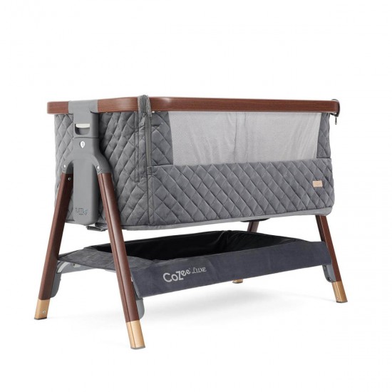 Tutti Bambini CoZee Luxe Bedside Crib, Walnut & Slate