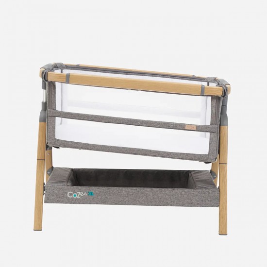 Tutti Bambini CoZee XL Bedside Crib & Cot, Oak & Charcoal