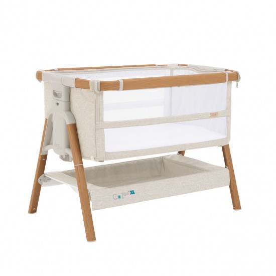 Tutti Bambini CoZee XL Bedside Crib & Cot, Scandinavian Walnut & Ecru