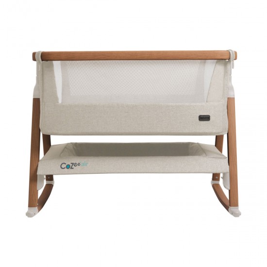 Tutti Bambini CoZee Air Bedside Crib, Scandinavian Walnut & Ecru