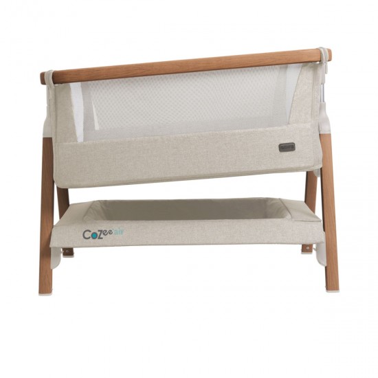 Tutti Bambini CoZee Air Bedside Crib, Scandinavian Walnut & Ecru