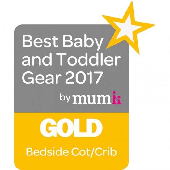 Tutti Bambini CoZee Bedside Crib, Oak & Silver