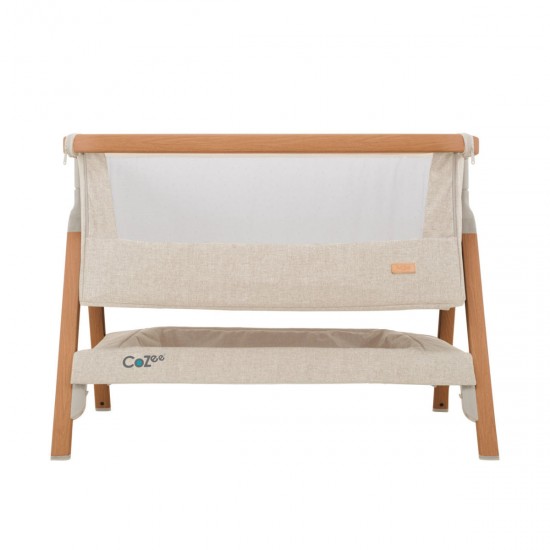 Tutti Bambini CoZee Bedside Crib, Scandinavian Walnut & Ecru