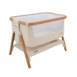 Tutti Bambini CoZee Bedside Crib, Scandinavian Walnut & Ecru