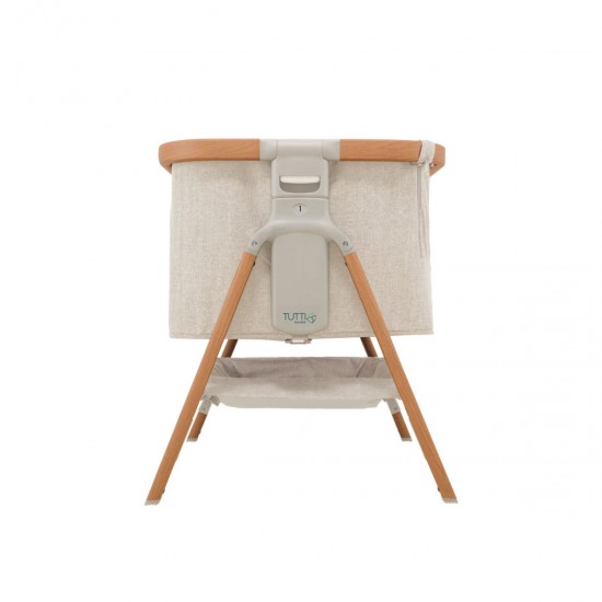 Tutti Bambini CoZee Bedside Crib, Scandinavian Walnut & Ecru