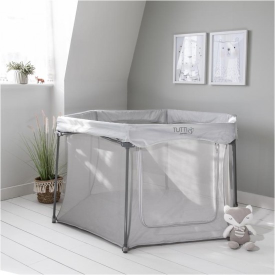 Tutti Bambini Hexa, Hexagonal Portable Folding Playpen - Grey