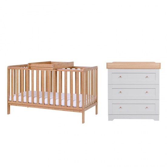 Tutti Bambini Malmo 2 Piece Room Set, Oak & Dove Grey