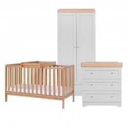 Tutti Bambini Malmo 3 Piece Room Set, Oak & Dove Grey