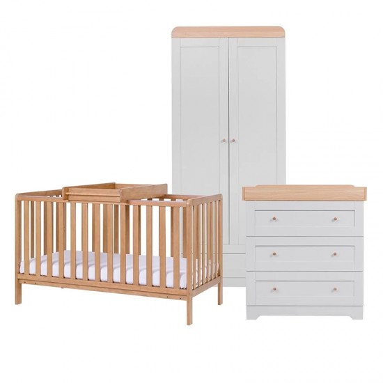 Tutti Bambini Malmo 3 Piece Room Set, Oak & Dove Grey