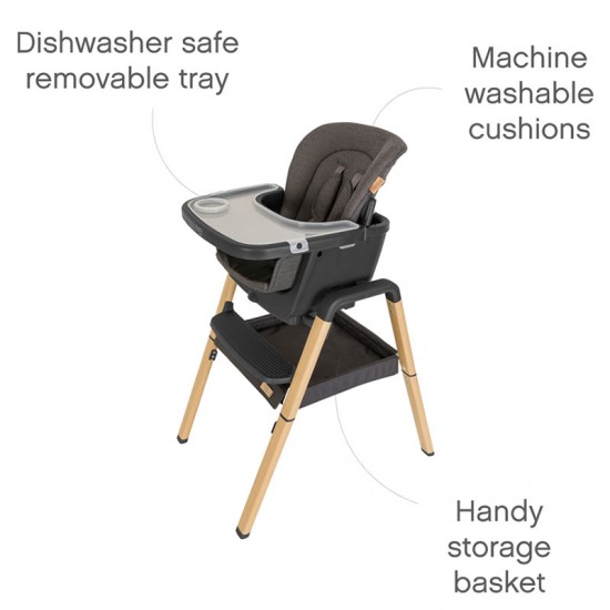 Tutti Bambini Nova Evolutionary Highchair, Grey/Oak