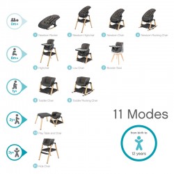 Tutti Bambini Nova Birth to 12 Years Complete Highchair Package, Grey/Oak