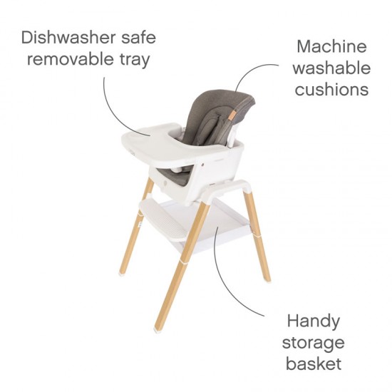 Tutti Bambini Nova Evolutionary Highchair, White/Oak