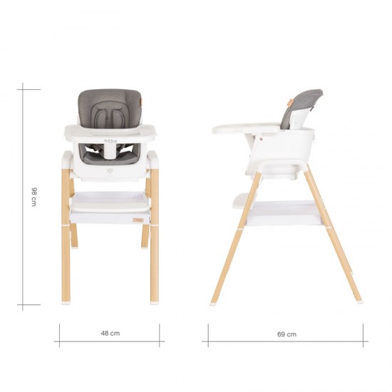 Tutti Bambini Nova Birth to 12 Years Complete Highchair Package, White/Oak