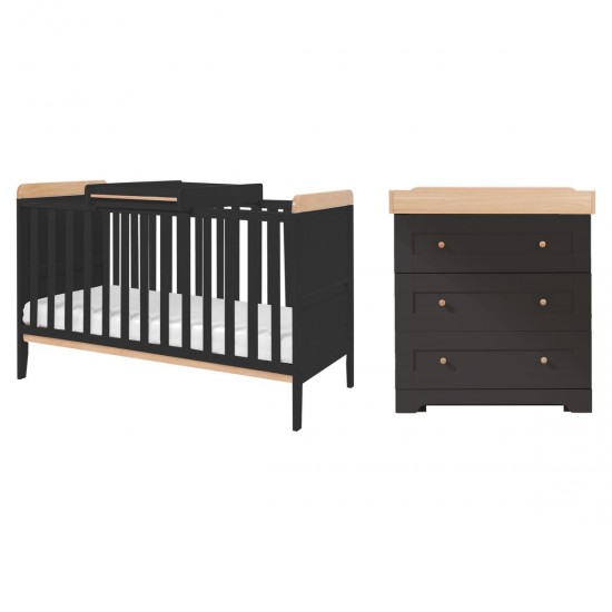 Tutti Bambini Rio 2 Piece Room Set, Slate Grey & Oak