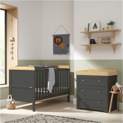 Tutti Bambini Rio 2 Piece Room Set, Slate Grey & Oak