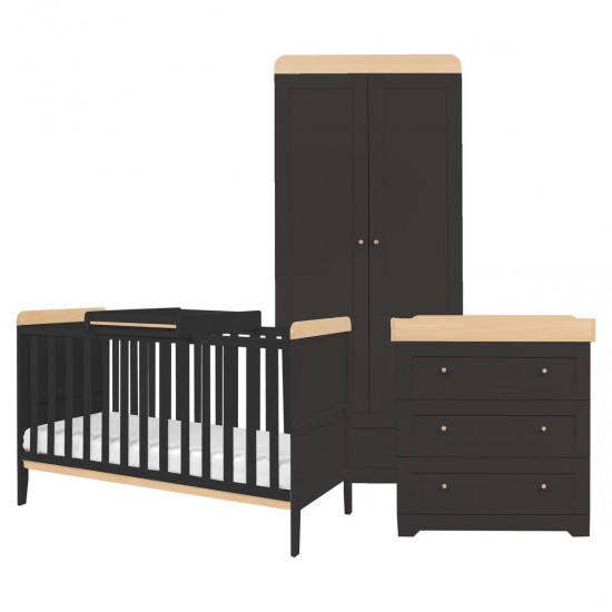 Tutti Bambini Rio 3 Piece Room Set, Slate Grey & Oak