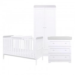 Tutti Bambini Rio 3 Piece Room Set, White & Dove Grey