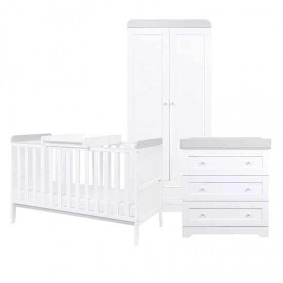 Tutti Bambini Rio 3 Piece Room Set, White & Dove Grey