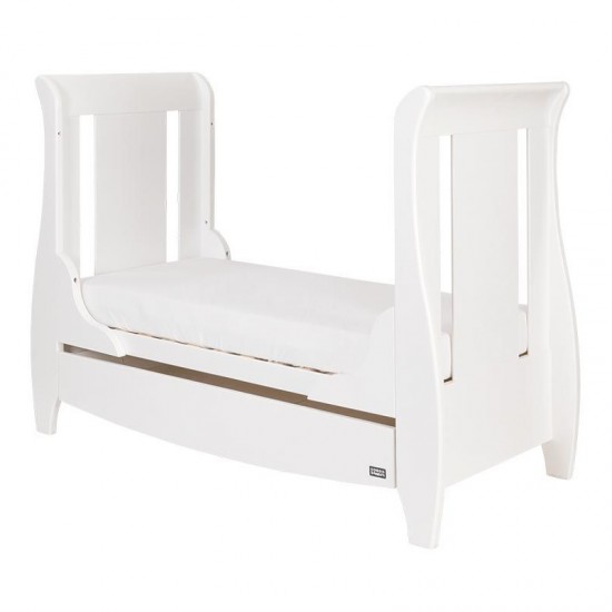 Tutti Bambini Katie Space Saver Sleigh Cot Bed with Drawer, White