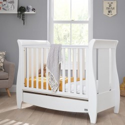 Tutti Bambini Katie Space Saver Sleigh Cot Bed with Drawer, White