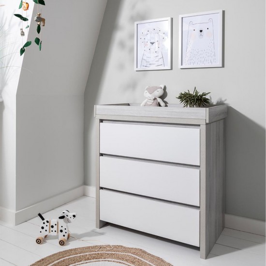 Tutti Bambini Modena Chest Changer, Grey Ash / White