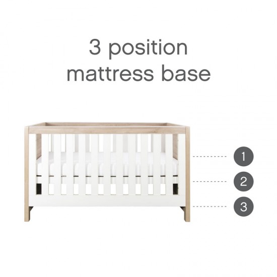 Tutti Bambini Modena Cot Bed, White & Oak