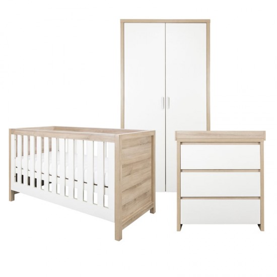 Tutti Bambini Modena 3 Piece Room Set, White & Oak