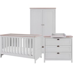 Tutti Bambini Verona 3 Piece Room Set, Dove Grey/Oak