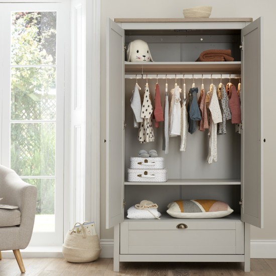 Tutti Bambini Verona Wardrobe, Dove Grey/Oak