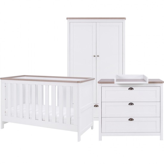 Tutti Bambini Verona 3 Piece Room Set, White/Oak