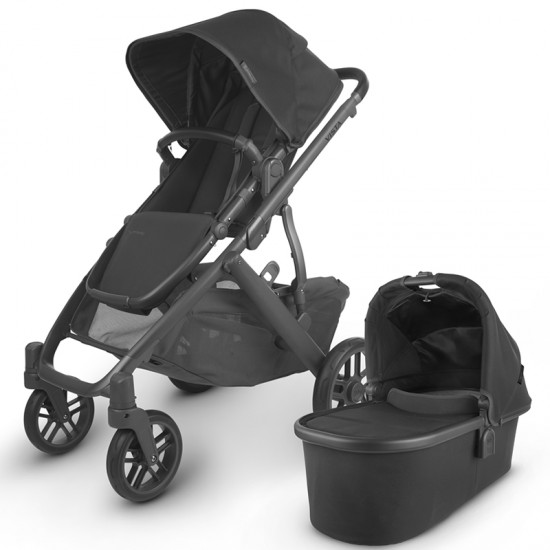 black leather pram