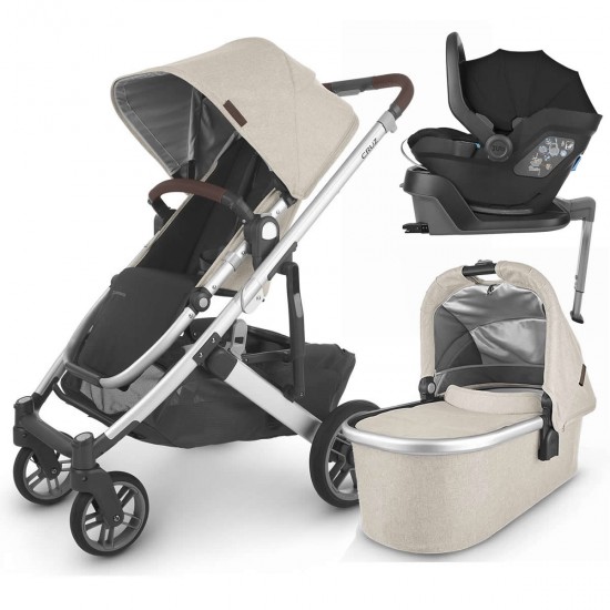 Uppababy CRUZ V2 Pushchair + Carrycot + Mesa + Base i-Size Travel System, Declan