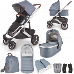 Uppababy CRUZ V2 Pushchair + Carrycot + Accessory Pack, Gregory Blue