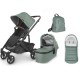 Uppababy CRUZ V2 Pushchair + Carrycot, Ganoosh Footmuff & Backpack Bundle, Gwen - 2025 BLACK FRIDAY DEAL