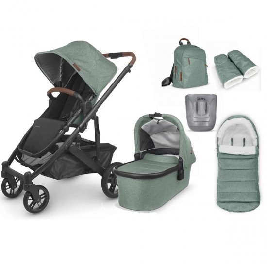 Uppababy CRUZ V2 Pushchair + Carrycot & 4 Piece Accessory Bundle, Gwen - 2025 BLACK FRIDAY DEAL