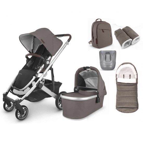Uppababy CRUZ V2 Pushchair + Carrycot & 4 Piece Accessory Bundle, Theo - 2025 BLACK FRIDAY DEAL
