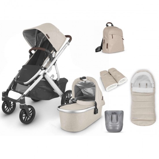 Uppababy VISTA V2 Pushchair & Pram + 4 Piece Accessory Bundle, Declan Oat Melange - 2025 BLACK FRIDAY DEAL