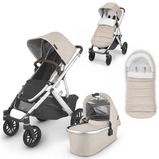 Uppababy VISTA V2 Pushchair & Pram + Ganoosh Footmuff Bundle, Declan Oat Melange - 2025 BLACK FRIDAY DEAL