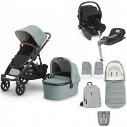 Uppababy VISTA V3 + Mesa + Base Travel System Bundle + 4 Piece Accessory Pack, Kenzi