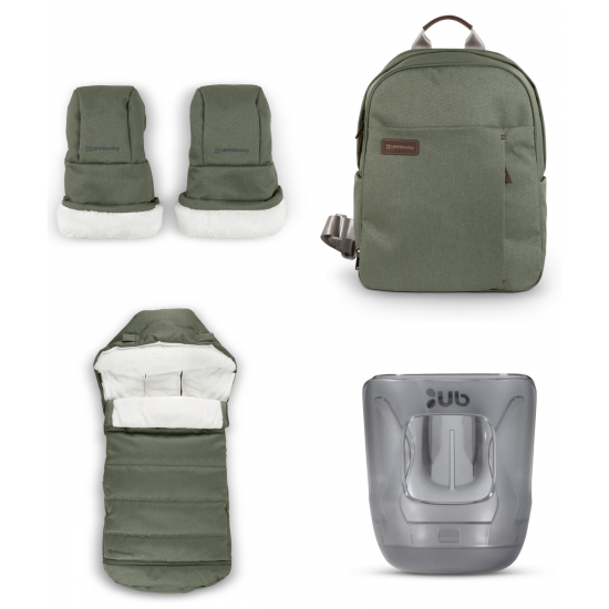 Uppababy VISTA V3 Pushchair & Pram + 5 Piece Accessory Bundle, Evelyn