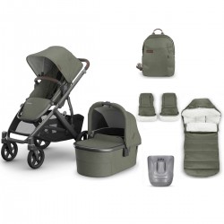 Uppababy VISTA V3 Pushchair & Pram + 4 Piece Accessory Bundle, Evelyn