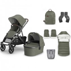 Uppababy VISTA V3 Pushchair & Pram + 5 Piece Accessory Bundle, Evelyn