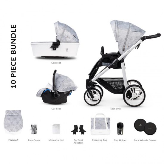 Venicci Pure 2.0 Prestige Edition 3 in 1 Travel System, Cloud Venicci Pure 2.0 Prestige Edition 3 in 1 Travel System, Cloud