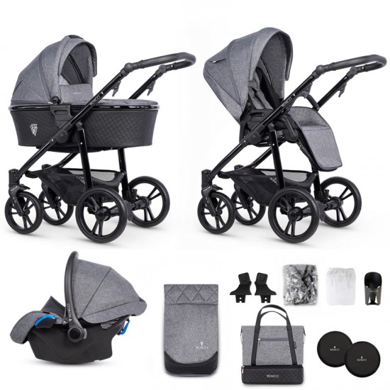venicci 3 in 1 denim grey