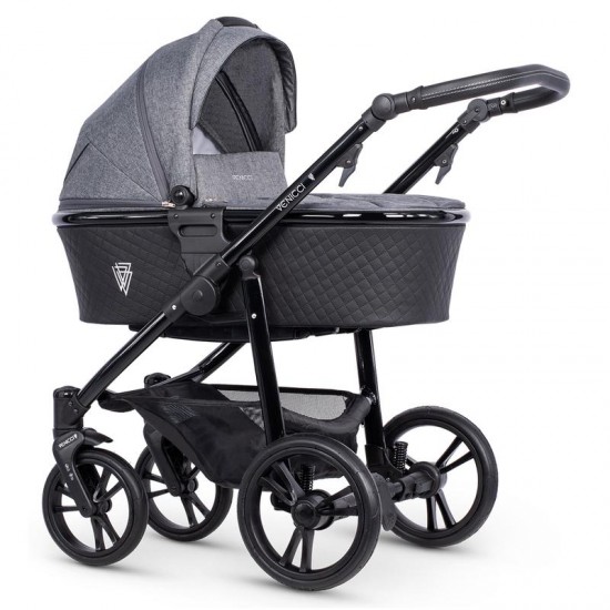 Travel System Venicci Pure Denim Black Venicci Pure Venicci Silver