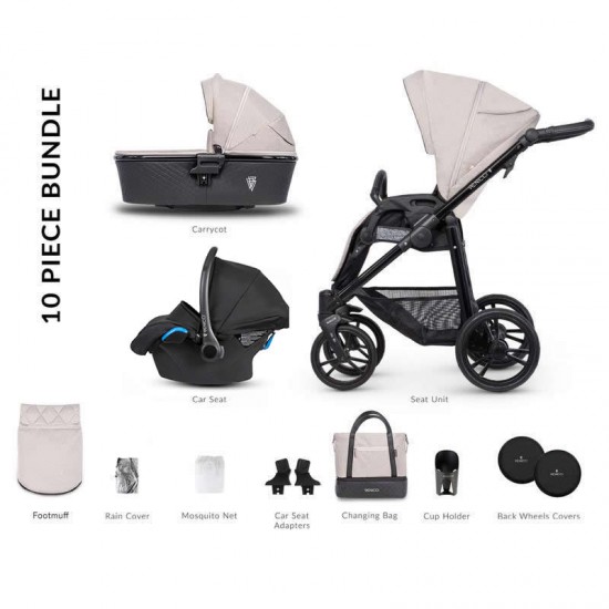 Venicci Shadow 2.0 Prestige Edition 3 in 1 Travel System + Isofix Base, Toscana Sand